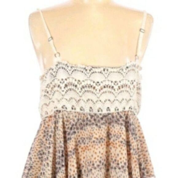 Hazel Boho Lace Crochet Spaghetti Strap Flowy Tiered Sharkbite‎ Tunic Top Sz L - Picture 4 of 10